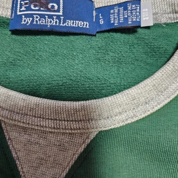 RARE Polo Country‎ RL Retro Patchwork Authentic Dry Goods Flag Sweatshirt L Uni